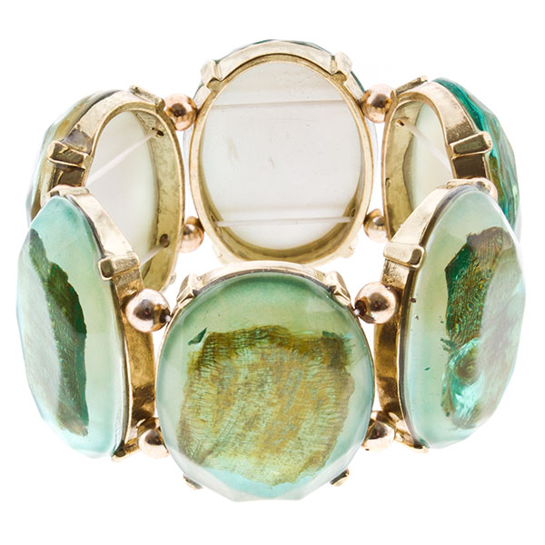 Wholesale gorgeous stretch bracelet dramatic ovals rich opalescent hues turquois