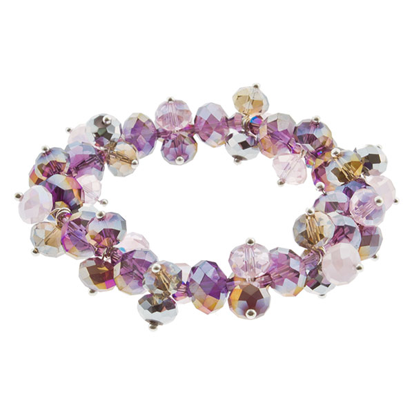 Wholesale stretch bracelet cluster crystal antique pink rose water AB crystal si