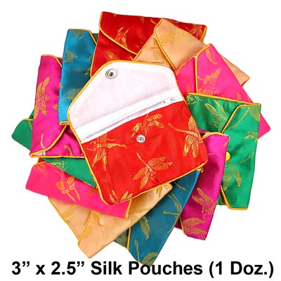 Wholesale set Silk Pouches Pouches have Snap Zipper Closures Pouches prepackage