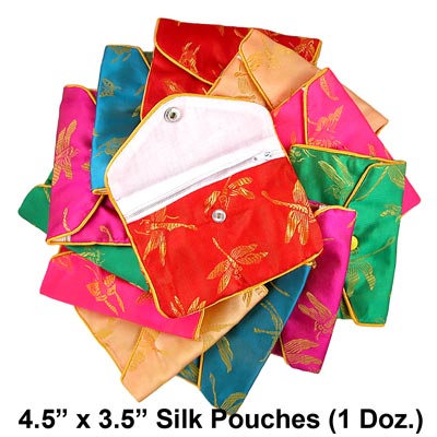 Wholesale set Silk Pouches Pouches have Snap Zipper Closures Pouches prepackage
