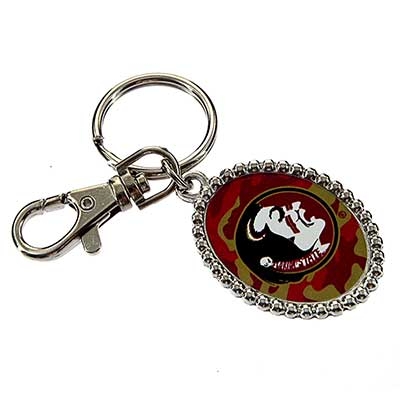 Wholesale oval Key Chain Officially Licensed Florida State University Colors Log