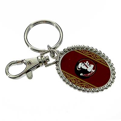 Wholesale oval Key Chain Officially Licensed Florida State University Colors Log