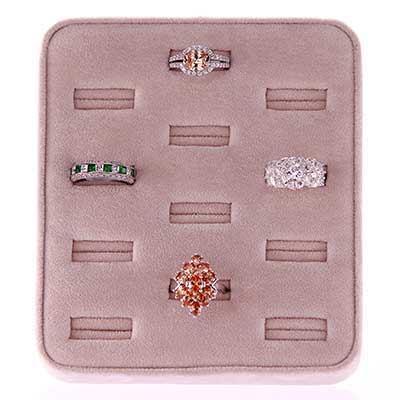 Wholesale taupe Velvet Ring Display up Rings Slots Display Approx H L W
