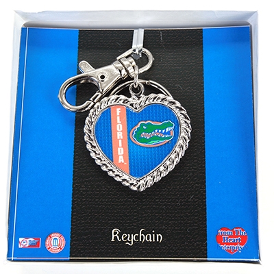 Wholesale heart Keyring Purse Hook University Florida Logo Textured White Gift B