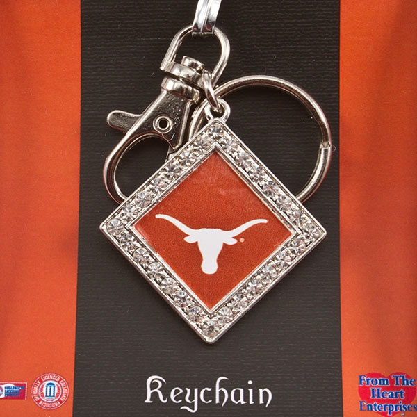 Wholesale texas Longhorn s keychain crystal rhinestones