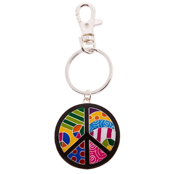 Wholesale key chain colorful peace sign inches total