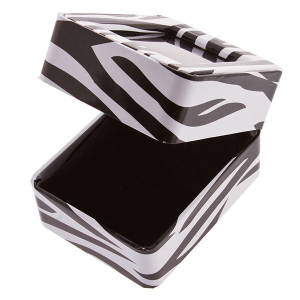 Wholesale zebra print watch box black velvet pillow inside