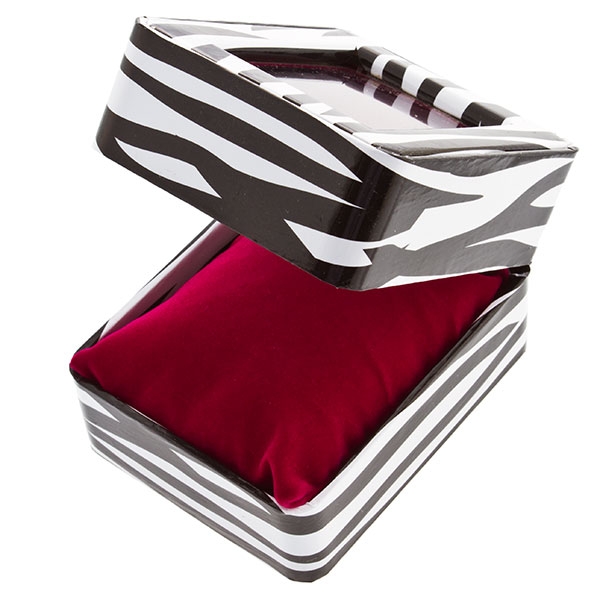 Wholesale market watches zebra print watch gift box fully lined fuschia velvet l