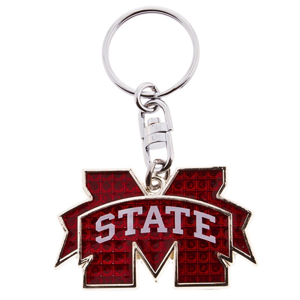 Wholesale carry keys flashy inch Mississippi State logo key ring