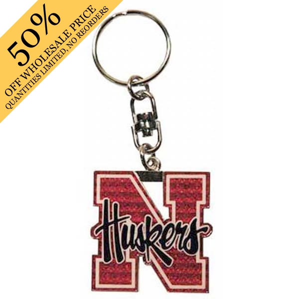 Wholesale carry keys flashy inch Nebraska logo key ring