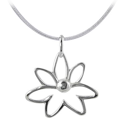 Wholesale sterling Silver Flower Pendant Approx L W Sterling Silver Snake Chain
