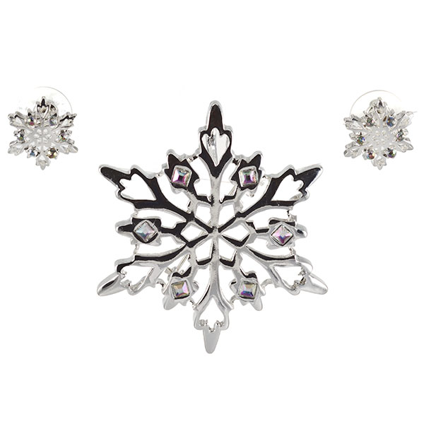 Wholesale silver pendant inches earring set snowflake Judson s wholesale fashion