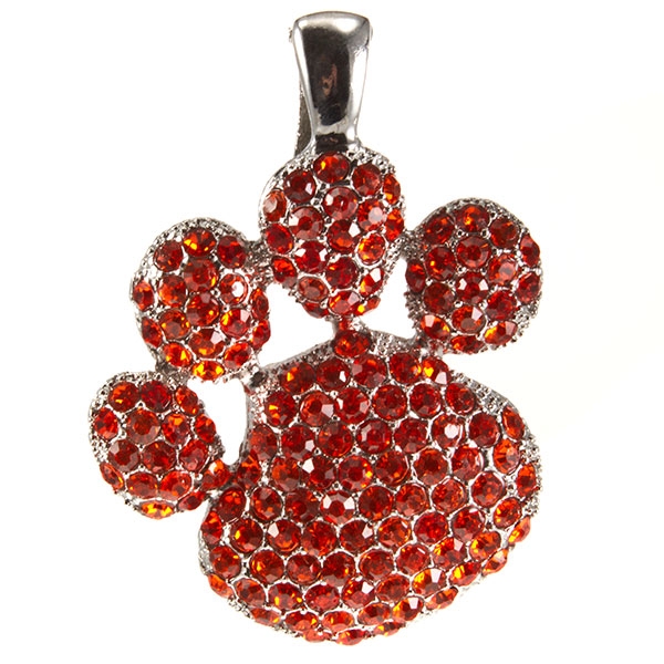 Wholesale paw print pendant covered orange rhinestones