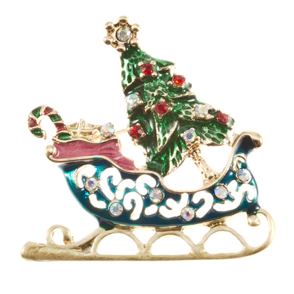 Wholesale sled Christmas tree pin