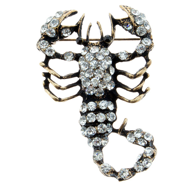 Wholesale gold scorpion pin crystal rhinestones