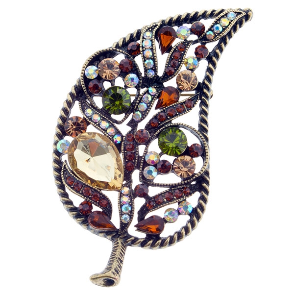 Wholesale leaf pin crystal rhinestones