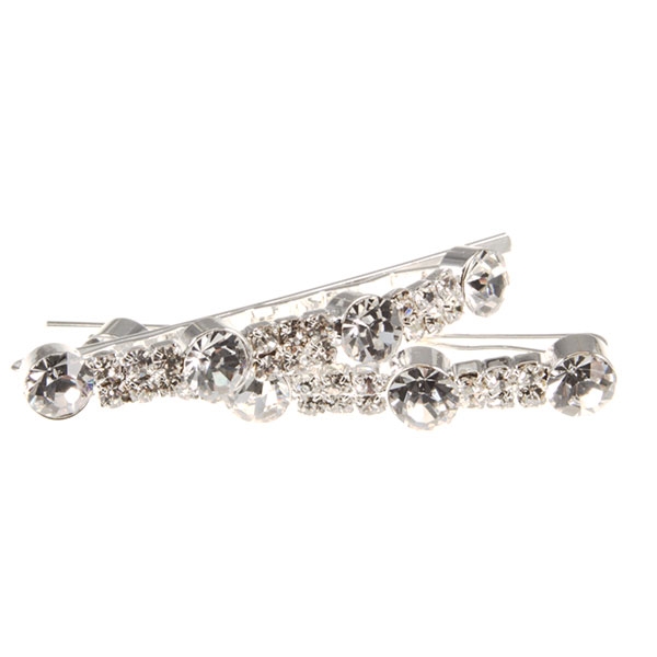Wholesale silver hair clip brilliant crystal rhinestones