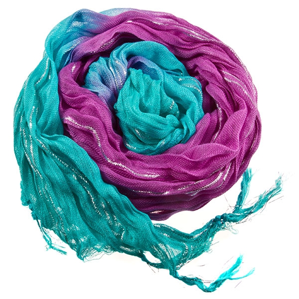 Wholesale bright Colorful lightweight viscose fabric scarf purple turquoise tie