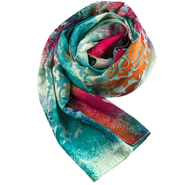 Wholesale polyester Burnout Scarf colorful print fun scarf wear spring summer Po