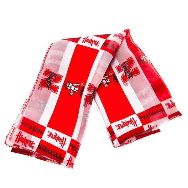 Wholesale express Nebraska Spirit lustrous polyester scarf simple checkered patt