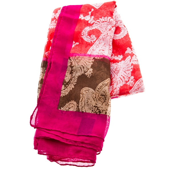 Wholesale orange purple cream acrylic scarf
