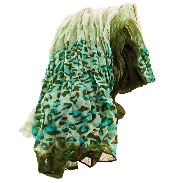 Wholesale crinkle scarf blue green tones approx