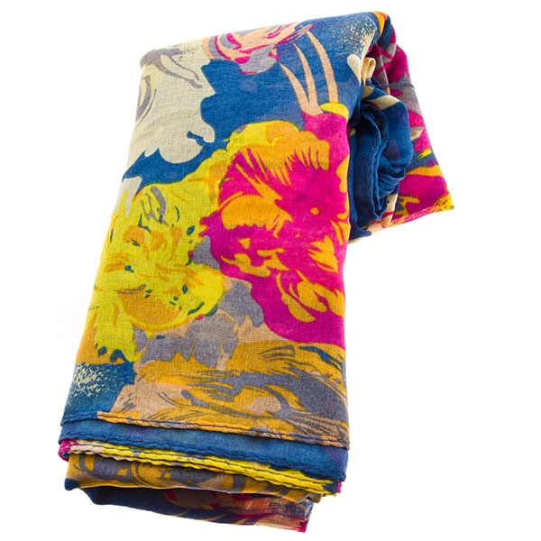 Wholesale colorful acrylic scarf tones blue pink yellow cream approx