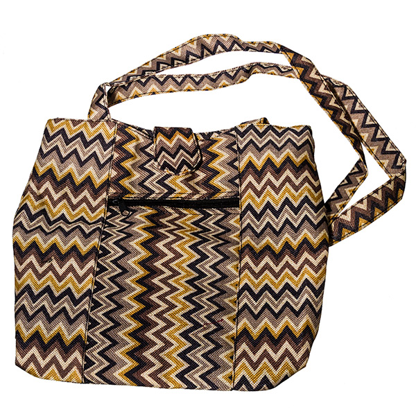 Wholesale tote bag black gold tan brown chevron