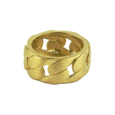Wholesale gold Plate Sterling Silver Vermeil Link Band Ring Brushed Finish Appro