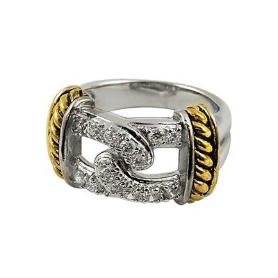 Wholesale designer Inspired Sterling Silver Ring Polished Gold Plate Sterling Si