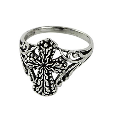 Wholesale sterling Silver Ring Woven Chain Cross Matches