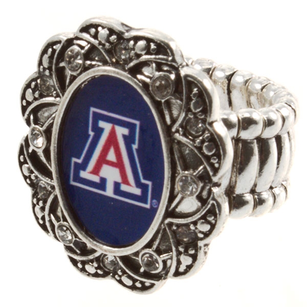 Wholesale officially licensed silver toned stretch band ring crystal rhinestones
