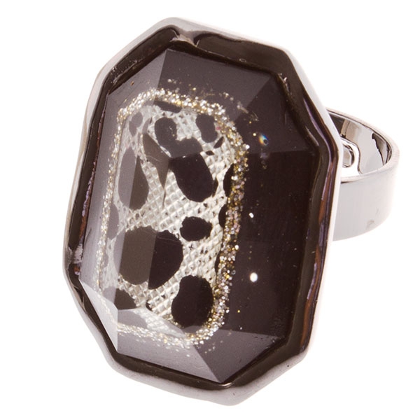 Wholesale silver stretch band ring animal print
