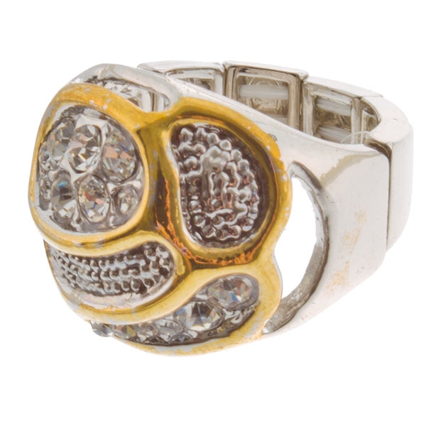 Wholesale dual stretch band ring crystal rhinestones