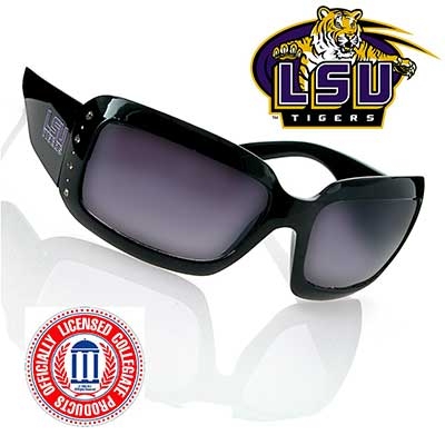 Wholesale black Fashion Frame Sunglasses Faux Jewels Louisiana State University