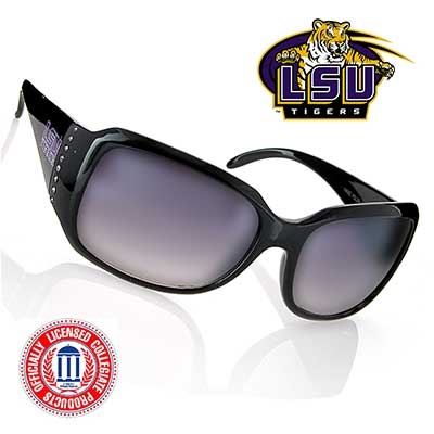 Wholesale black Fashion Frame Sunglasses Faux Jewels Louisiana State University