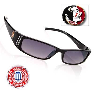 Wholesale black Fashion Frame Sunglasses Faux Jewels Florida State University Lo