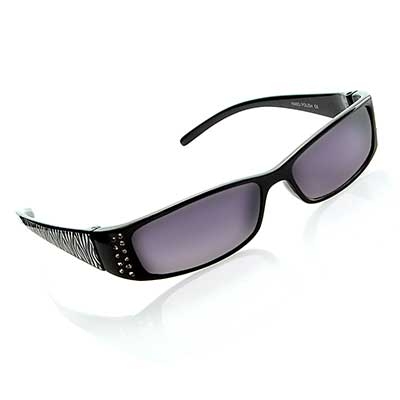 Wholesale black Frame Fashion Sunglasses Faux Diamonds Black White Zebra Print